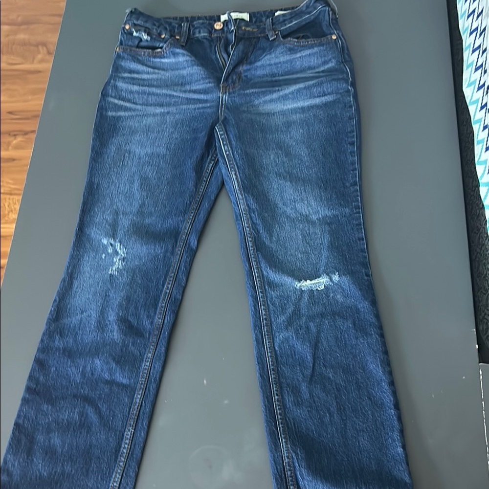 Distressed Blue Denim Jeans